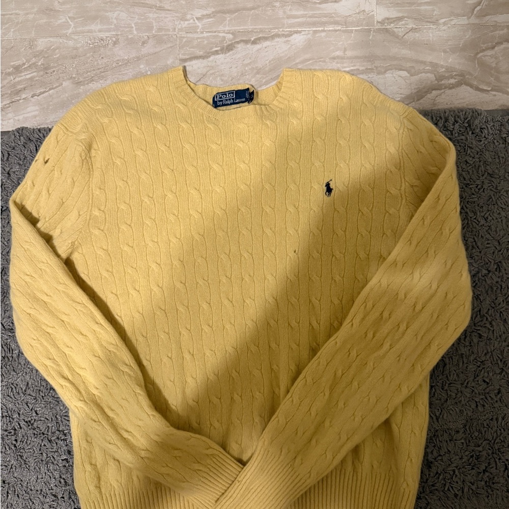 Polo by Ralph Lauren Yellow Cable Knit Sweater for Men